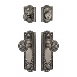 Grandeur Parthenon Long Plate w/ Windsor Knob & Matching Deadbolt