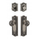 Grandeur Parthenon Long Plate w/ Windsor Knob & Matching Deadbolt