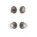 Grandeur Soleil Rosette w/ Bordeaux Crystal Knob & Matching Deadbolt