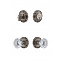 Grandeur Soleil Rosette w/ Fonatinebleau Crystal Knob & Matching Deadbolt
