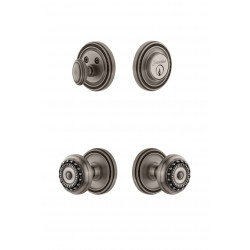 Grandeur Soleil Rosette w/ Parthenon Knob & Matching Deadbolt