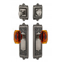 Grandeur Windsor Long Plate w/ Amber Baguette Crystal Knob & Matching Deadbolt