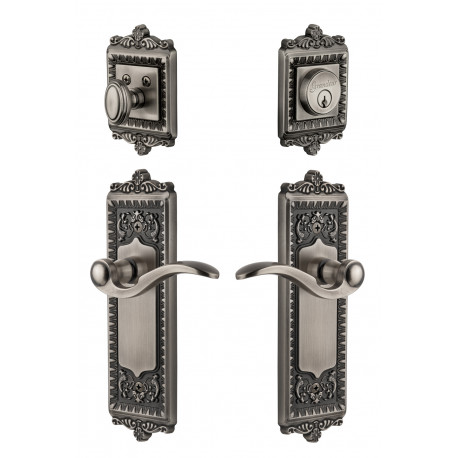 Grandeur Windsor Plate w/ Bellagio Lever & Matching Deadbolt