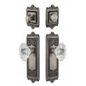 Grandeur Windsor Long Plate w/ Biarritz Crystal Knob & Matching Deadbolt