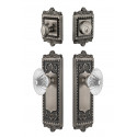 Grandeur Windsor Long Plate w/ Burgundy Crystal Knob & Matching Deadbolt