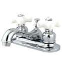 Kingston Brass GKB60 Water Saving Restoration Centerset Lavatory Faucet w/ Porcelain Cross Handles