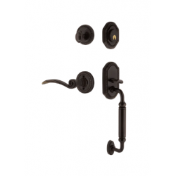 Nostalgic Warehouse ROPSWN_C Grip Rope Plate C Grip Entry Set w/ Swan Lever