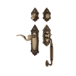 Nostalgic Warehouse VICMAN_F Grip Victorian Plate F Grip Entry Set w/ Manor Lever
