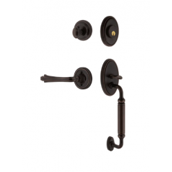 Nostalgic Warehouse CLAFLR_C Grip Classic Plate C Grip Entry Set w/ Fleur Lever