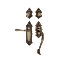 Nostalgic Warehouse VICFLR_S Grip Victorian Plate S Grip Entry Set w/ Fleur Lever