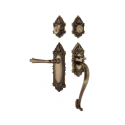 Nostalgic Warehouse VICFLR_S Grip Victorian Plate S Grip Entry Set w/ Fleur Lever