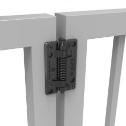 D&D KF3S KwikFit Polymer, Self-Closing Gate Hinge,2-Legs, Finish-Black (Pair)