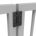 D&D KF3S KwikFit Polymer, Self-Closing Gate Hinge,2-Legs, Finish-Black (Pair)