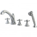 Kingston Brass KS432 Metropolitan Roman Tub Filler w/ Hand & Shower w/ BX handles
