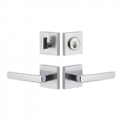 Viaggio QADMLTLUS Quadrato Leather Rosette Entry Set with Lusso Lever and Matching Deadbolt