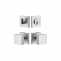 Viaggio QADMLTQAD Quadrato Leather Rosette Entry Set with Quadrato Brass Knob and Matching Deadbolt