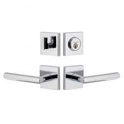 Viaggio QADMOD Quadrato Rosette Entry Set with Moderno Lever and Matching Deadbolt