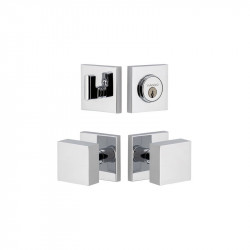 Viaggio QADQAD Quadrato Rosette Entry Set with Quadrato Brass Knob and Matching Deadbolt