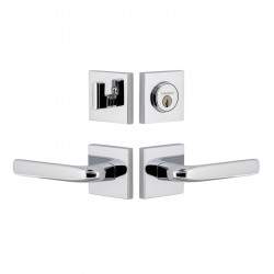 Viaggio QADBLL Quadrato Rosette Entry Set with Bella Lever and Matching Deadbolt