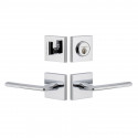 Viaggio QADBRZ Quadrato Rosette Entry Set with Brezza Lever and Matching Deadbolt