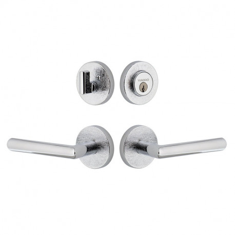 Viaggio CLOMLNMOD Circolo Linen Rosette Entry Set with Moderno Lever and Matching Deadbolt