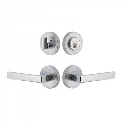 Viaggio CLOMLTLUS Circolo Leather Rosette Entry Set with Lusso Lever and Matching Deadbolt