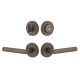 Viaggio CLOMHMMOD Circolo Hammered Rosette Entry Set with Moderno Lever and Matching Deadbolt