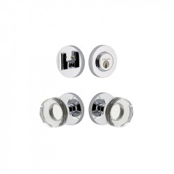 Viaggio CLOCLC Circolo Rosette Entry Set with Circolo Crystal Knob and Matching Deadbolt