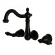 Kingston Brass KS125AL Wall Mount Bathroom Faucets,Metal Lever