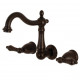 Kingston Brass KS125AL Wall Mount Bathroom Faucets,Metal Lever