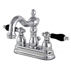 Kingston Brass KS160PKL 4" Centerset Bathroom Faucet,Porcelain Lever
