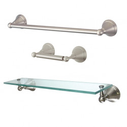 Kingston Brass BAK297289SN 3-piece Bathroom Hardware Set, Brushed Nickel