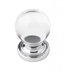 Belwith Keeler B076568-GLCH Luster Cabinet Knob, Glass with Chrome, 1-1/8" Diameter
