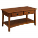 Design House 10055-RS Mission 2-Drawer Coffee Table, Russet