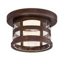 Design House 587212 Washburn LED Ceiling Light w/ Seedy Glass, Rustic Bronze