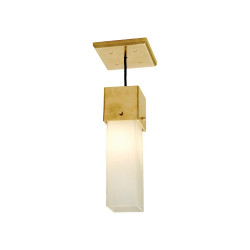 Rocky Mountain Hardware PE435 Charlie Square Glass Pendant, 4" x 11 1/2"