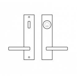 Karcher Design UEL60 Studio One Tubular Entry Set w/ Escutcheon Plate, Lever/Lever