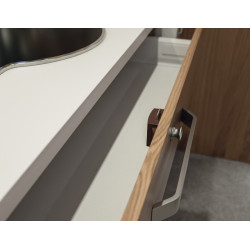 Hafele 211.63.622 Push-Lock w/o Catch Bolt, Deadbolt Rim Lock, Matt Nickel Plated, Zinc Alloy