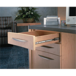 Hafele 422.88. Accuride 3732, Side Mounted Slide, Full Extension, Zinc, FB Pack, Weight Capacity - 100 lbs