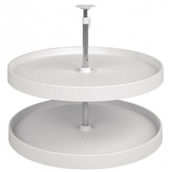 Hafele 542.96. Lazy Susan Set, Full Circle, 2-Tray, Plastic, White