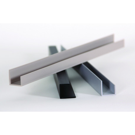 Hafele 792.10. Handitrim, Large J Molding, PVC, Length - 96"