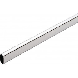 Hafele 801.13. Welded Steel Oval Wardrobe Tube w/ Supports, Steel, Chrome-Plated