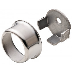Hafele 803.52.200 Round Steel Wardrobe Tube Support, Chrome-Plated, Dia - 19 mm