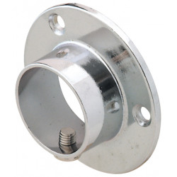 Hafele 803.52.213 Round Wardrobe Tube Support, Zinc Alloy, Dia - 25 mm