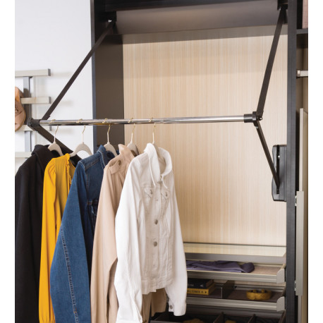Hafele 805.32. Motorized Wardrobe Lift, Standard Lift, Chrome Tube, Weight Capacity - 60 lbs.