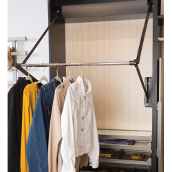 Hafele 805.32. Motorized Wardrobe Lift, Extended Lift, Chrome Tube, Weight Capacity - 45 lbs