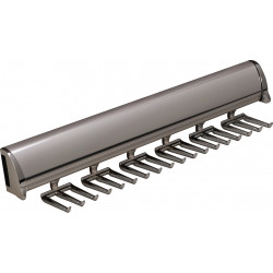 Hafele 807.67. TAG Synergy Elite Collection, Tie Rack, 18 Hook, Anodized Aluminum Zinc, Length - 352 mm