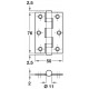 Hafele 926.56.033 Butt Hinge, Ball Bearing, 76 D x 50 W mm, Steel, Black