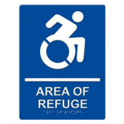 Alpha Communication RSN7044NY Area of Refuge Wall Sign (NYS)- Blue