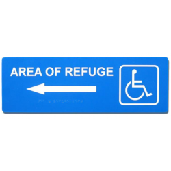 Alpha Communication RSN7047 Series Area of Refuge Wall Arrow Sign- Blue